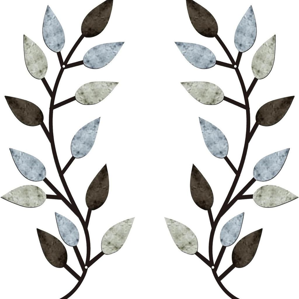 3P 2 Metalowy Liść Ściana Dekoracyjna Sztuka Ścienna Kute Żelazo Metal Niezależne Części Wewnętrzne Salon Rękodzieło Dekoracja