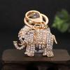 New Design 3D Enamel Elephant Crafts Key Holder Fashion Crystal Animal Bag Pendant Unique Jewelry Gift Bag Charm