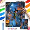 Peter Pan Pumpkin Moon Light Oil Paint by Numbers Painting Kit Hand Painted Home Decor Gift