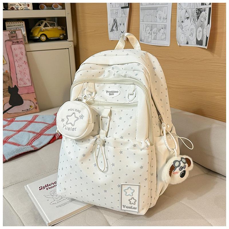 Japanese Ins Wind Star Backpack High Value Sweet Girl Backpack Large Capacity Light Student Backpack