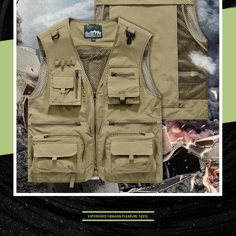 Outdoor Leisure Vest Men's Multi-Pocket Breathable Outdoor Sports Coat High-Quality Design Leisure Vest Men
