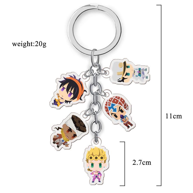 JOJO's Bizarre Adventure Acrylic Double-Sided Transparent Keychain Set of 5 Pendants