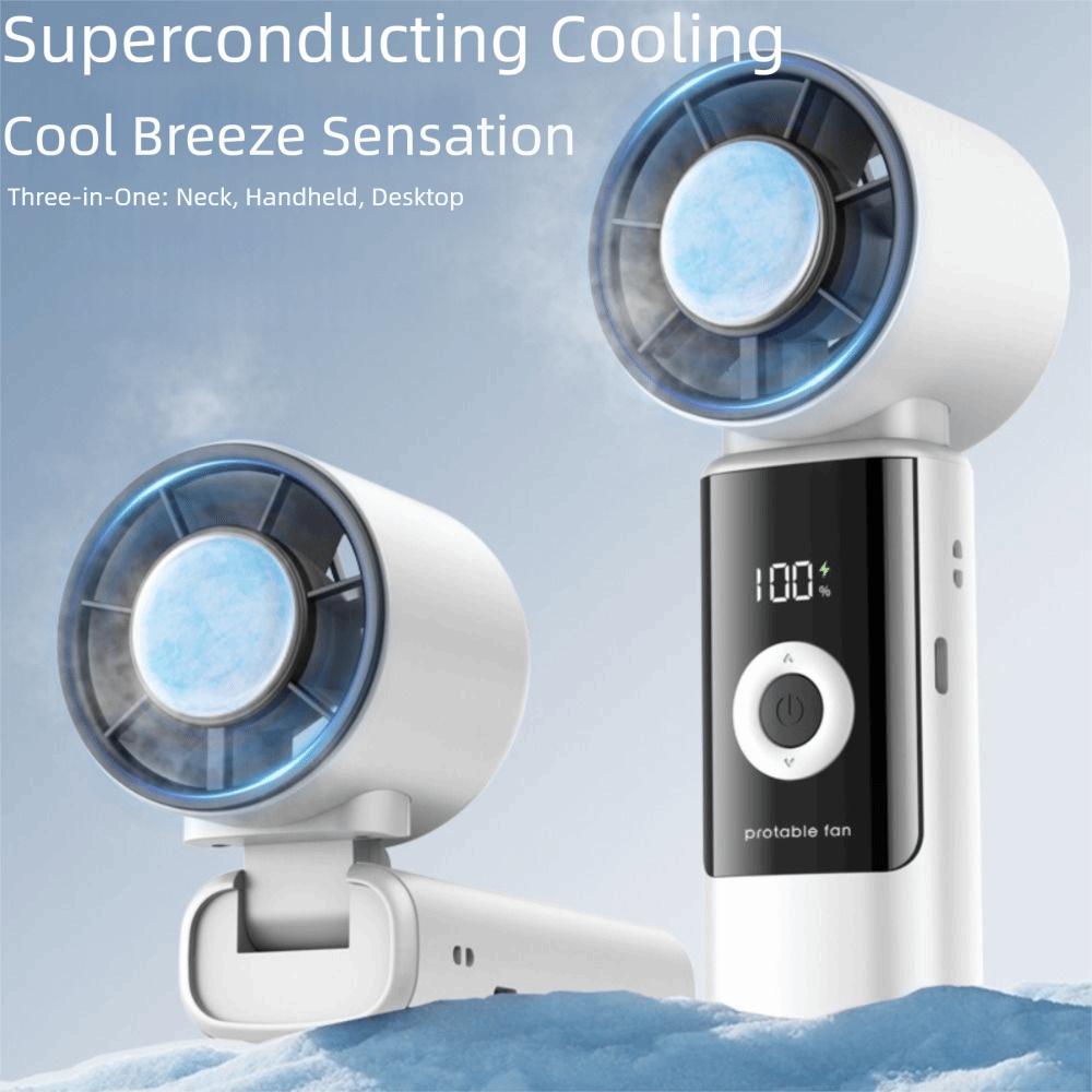 Digital Display Portable Handheld Fan Adjustable Personal Cooling Fan Powerful Turbos Fan  Camping