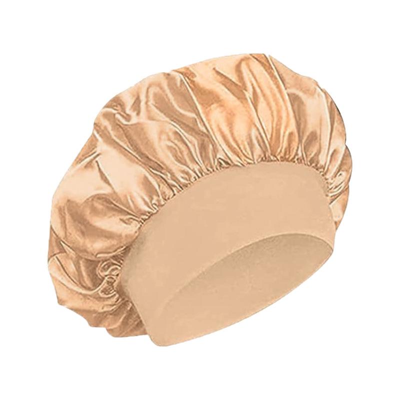 Women's Wide Brim Satin Sleep Cap – High Elasticity Hair Care Beauty Hat