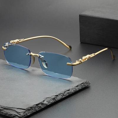 Gafas de Sol Vintage Metálicas con Estampado de Leopardo para Hombre Nuevas Gafas Casuales para Exterior para Mujer Diseño Elegante Retro de Marca de Lujo