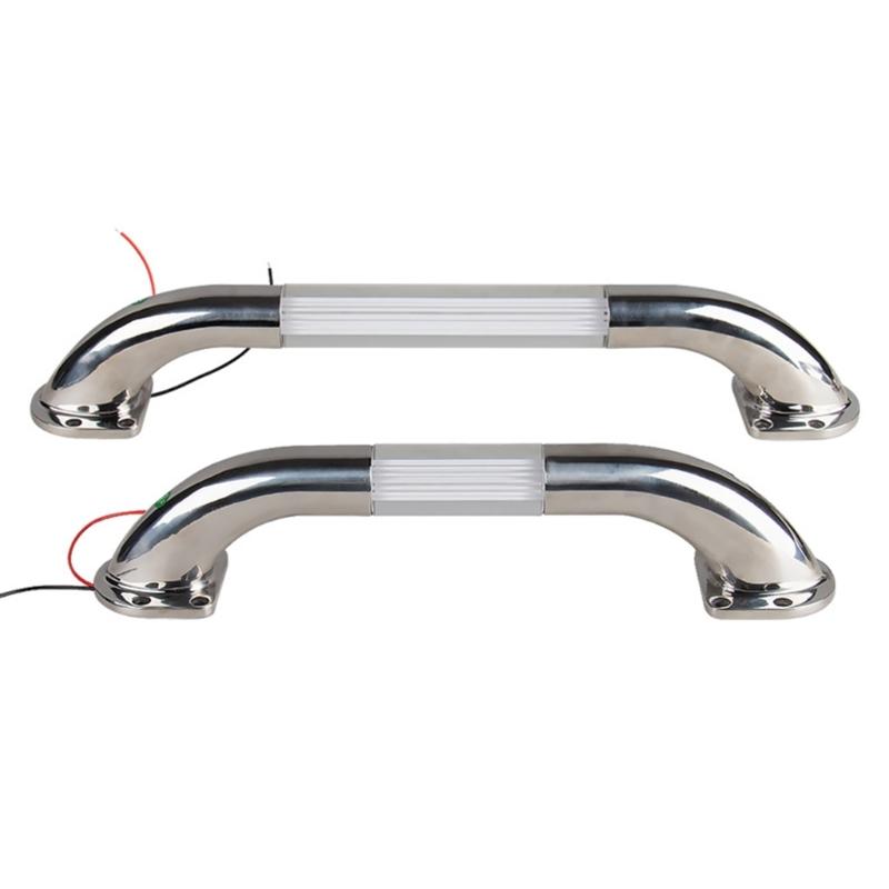 RVs Handrail Grip Integrated Led Light 12V Stainless Steel Handle Deck Handrail