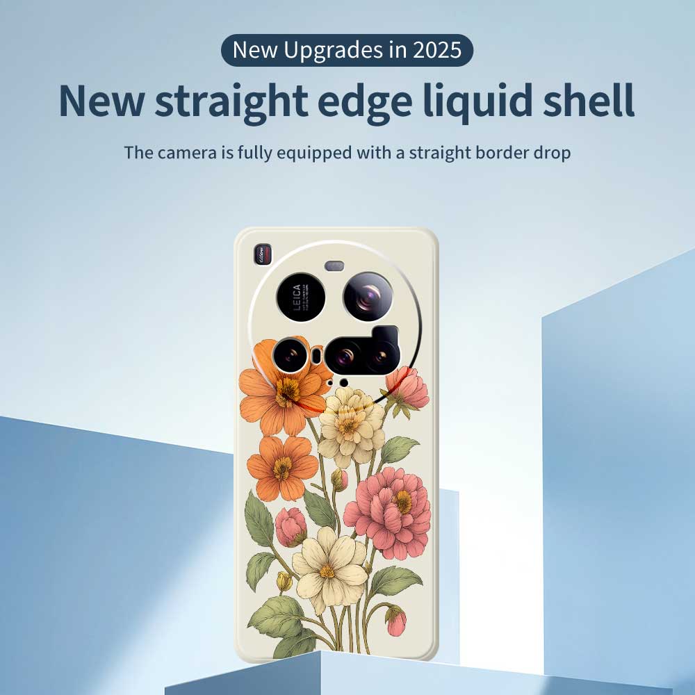 For Xiaomi 15 Ultra Case Beautiful Flowers Pattern Printing Straight Edge TPU Phone Back Cover