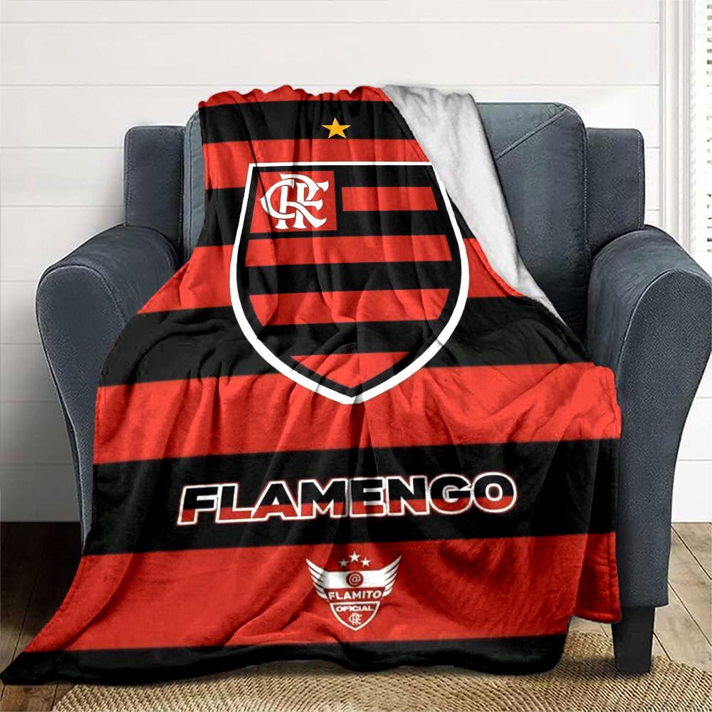 Flamengo logo Print Flannel Blanket High Quality Warm Comfortable Cover for All Seasons Perfect for Gifts Home Decor