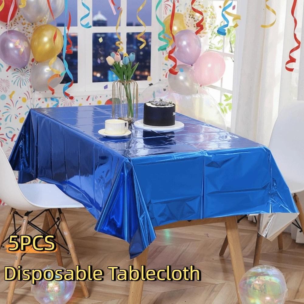 5PCS Colorful Aluminum Film Tablecloth Waterproof Plastic Tablecloth  Holiday Celebration