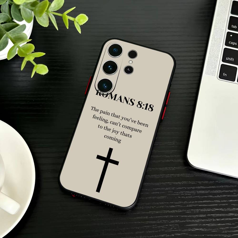 Bible Verse Jesus Christ Christian Phone Case For Samsung S26,S25,S24,S23,S22,S21,S20,Plus,Fe,Lite,Others Black Cover