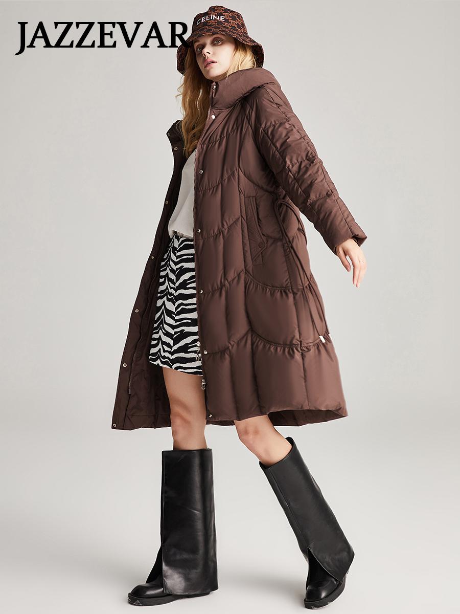 

Утолщенный белый утиный пух зимнее пальто для женщин, короткие, большие размеры, теплая одежда XXL темно-коричневого