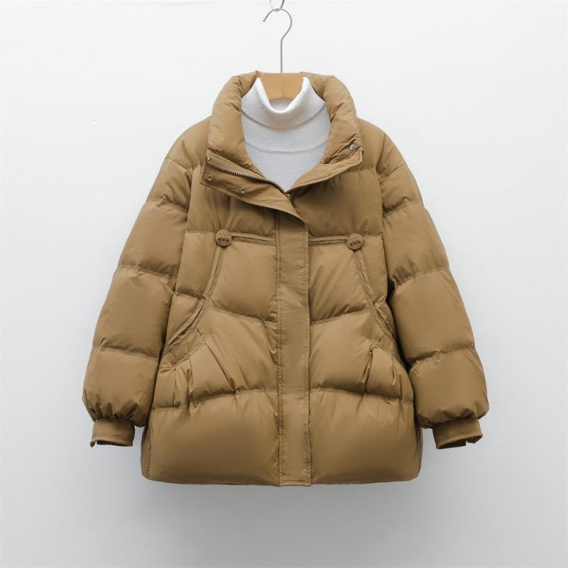 

Feather 90 белый утиный пух новый национальный стандарт женский простой однотонный короткий пуховик женское пальто M