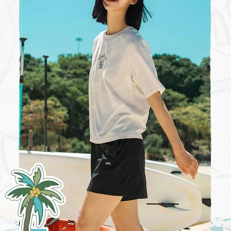 Li Ning SS23 Solid Color Loose Fit Sports Shorts Women Shorts Black AKST192-7