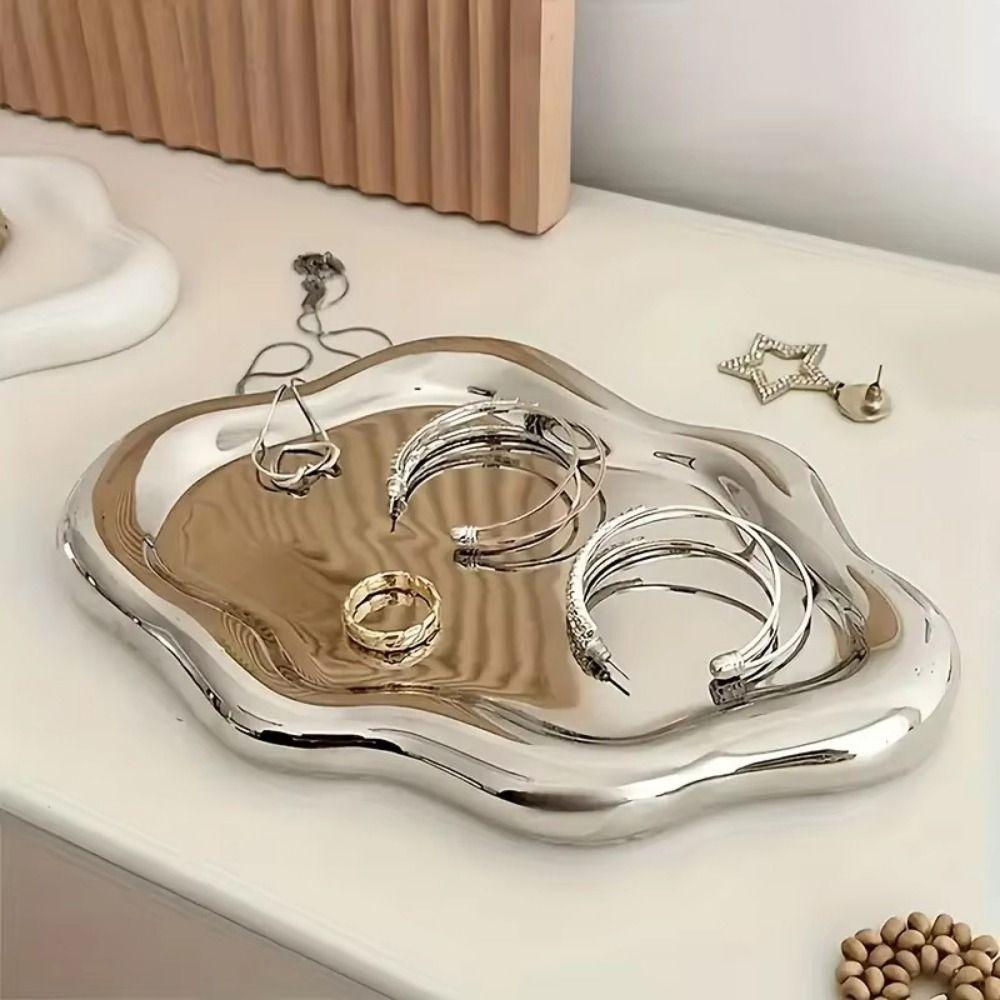 Ceramic Jewelry Storage Tray Light Luxury Cloud Shape Tray Earrings Necklace Display Plates Women
