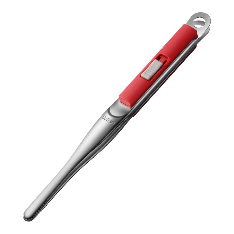 Food Tongs 304 Stainless Steel Grill Tong Meat Cooking Utensils Kitchen Accessories Camping Supplies Item Non-slip Barbecue Clip