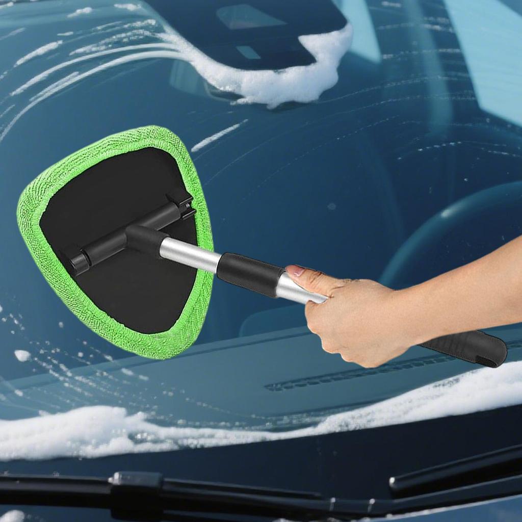 Car Window Cleaner Tool Extendable Glass Cleaner Auto Glass Detailing Tool Microfiber Towel Home Glass Defogging Dust Towel