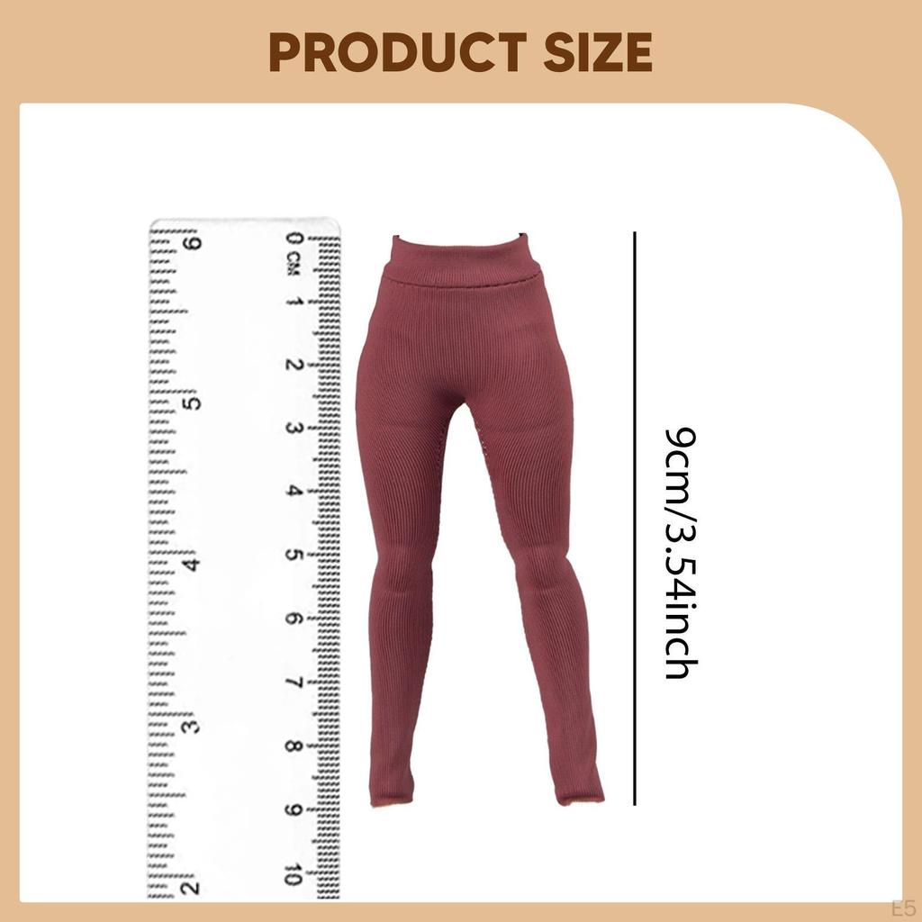 1/12 Action Figure Pants, Stretch Leggings, Miniature Clothing, Elastic for 6 Inch Figures Fit Yoga