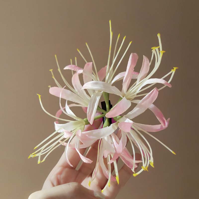 Chinese Style Blue Simulation Flower Hairpin For Women Elegant Three-dimensional Flower Duckbill Clip Side Clip Headwear
