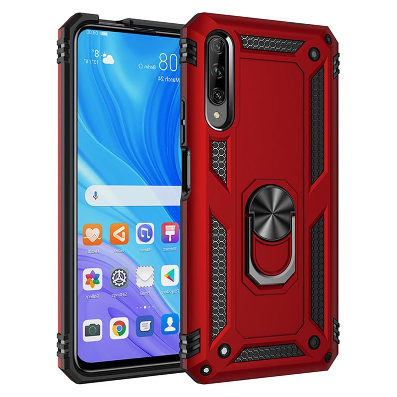 Luxury Armor Shockproof Bumper Phone Case For Huawei Y6S Y8S Y9S Car Magnetic Metail Ring Stand Holder Back Cover