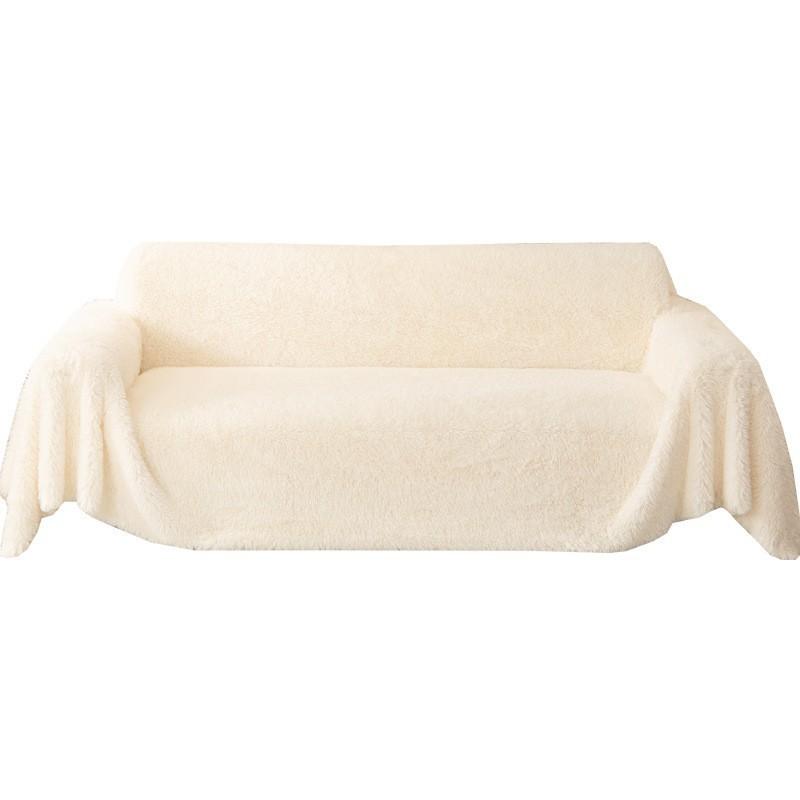 Sofa Cover Cloth Winter Plush Sofa Cushion Simple Modern Solid Color All-Inclusive Universal Leather Sofa Cover Thick Blanket