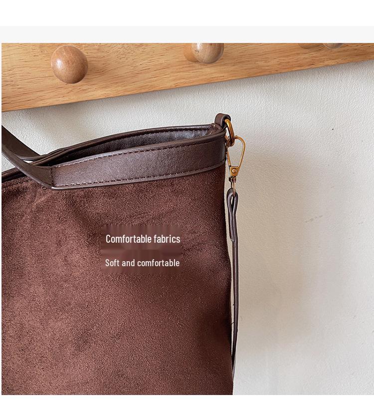 Herbst Koreanische Retro Wildleder Tragetasche - Damen Vintage Schulterhandtasche