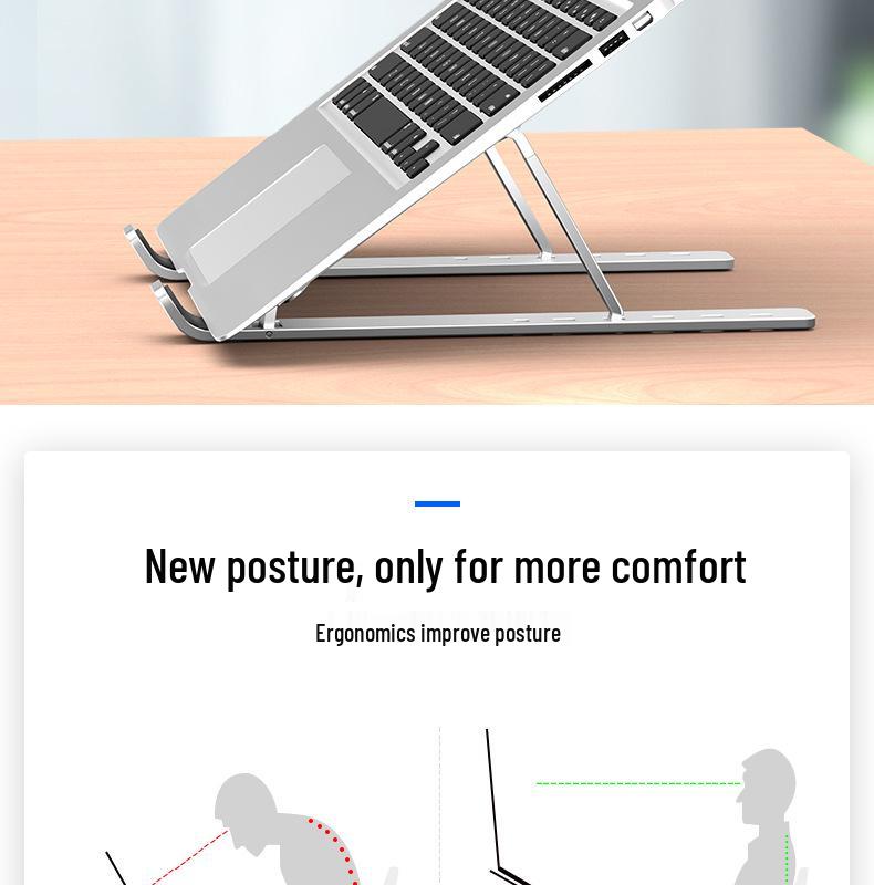 N3 Aluminum Laptop Stand - Double Layer Adjustable Folding Desk