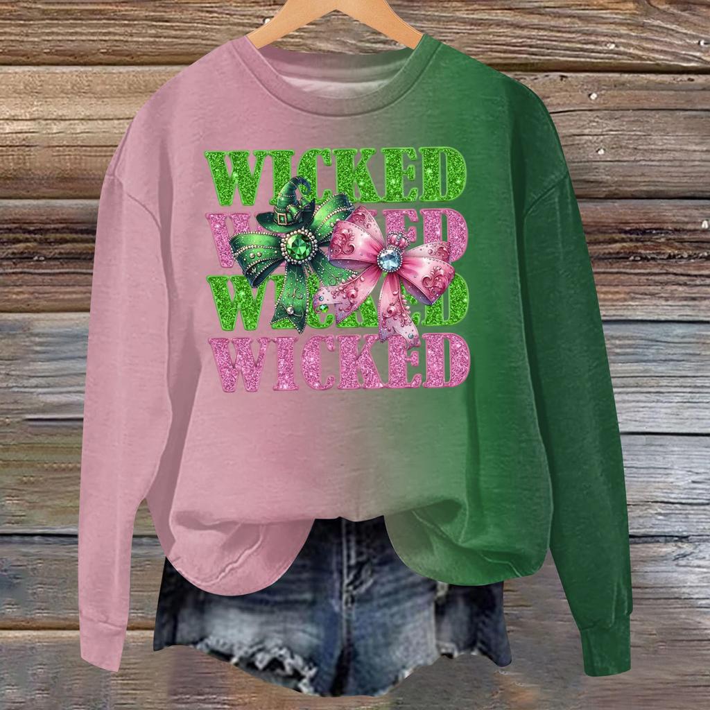 Women's Fashion Casual Long Sleeve Loose Printed Sweatshirt