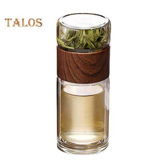 

Стеклянная бутылка для заваривания чая, герметичная заварка для чая с сетчатым фильтром, защита от ожогов, 3 в 1, бутылка для заваривания листового чая для любителей чая, подарок 420ml коричневый