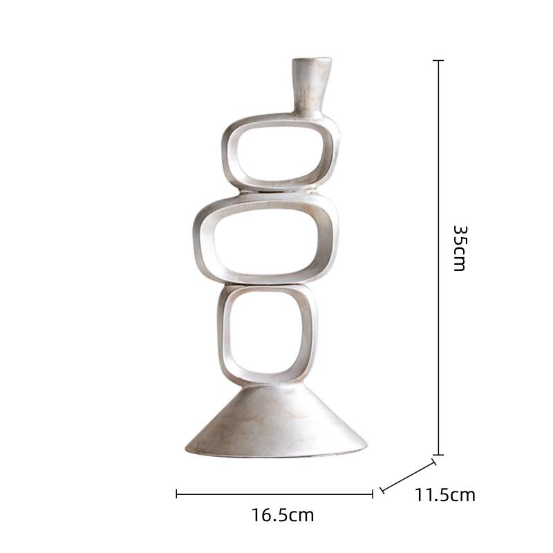 Resin Candlestick Geometric Hollowed Candle Holder Elliptical Circle Candle Stick Holder Wedding Centerpieces Home Decoration