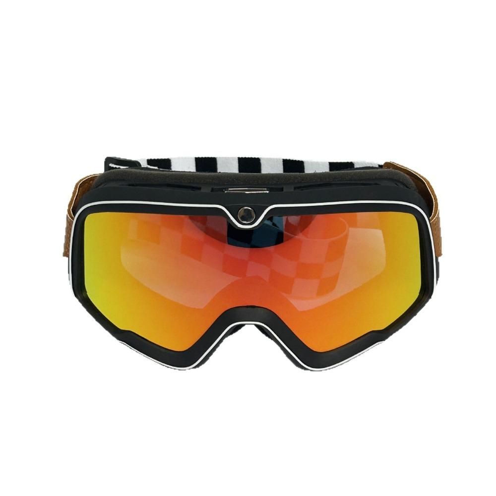 Motorradbrille, Retro Harley SUV Fahrbrille, Winddicht und Sanddicht, Tag und Nacht Universelle Helmbrille