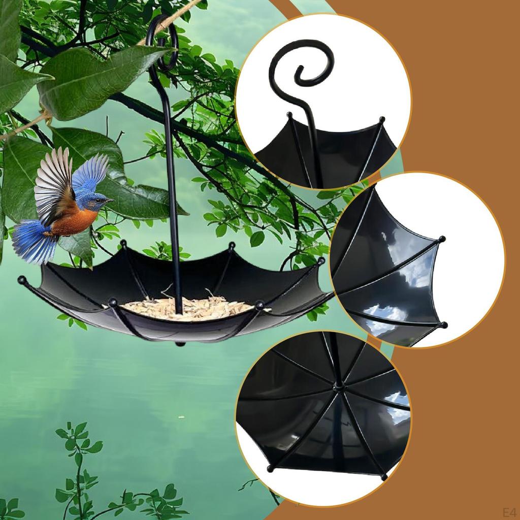 Umbrella Shaped Bird Feeder Decoration, Supplies, Birds Lover Gift, Outdoor Hanging Yard