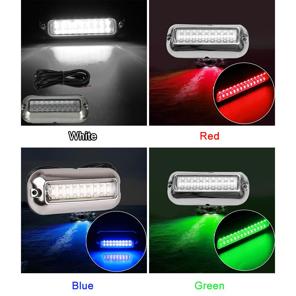 1pcs 27LED Yacht Underwater Light Stainless Steel Marine Strip Light Waterproof LED Boat Navigation Lights Marine Transom Lamp