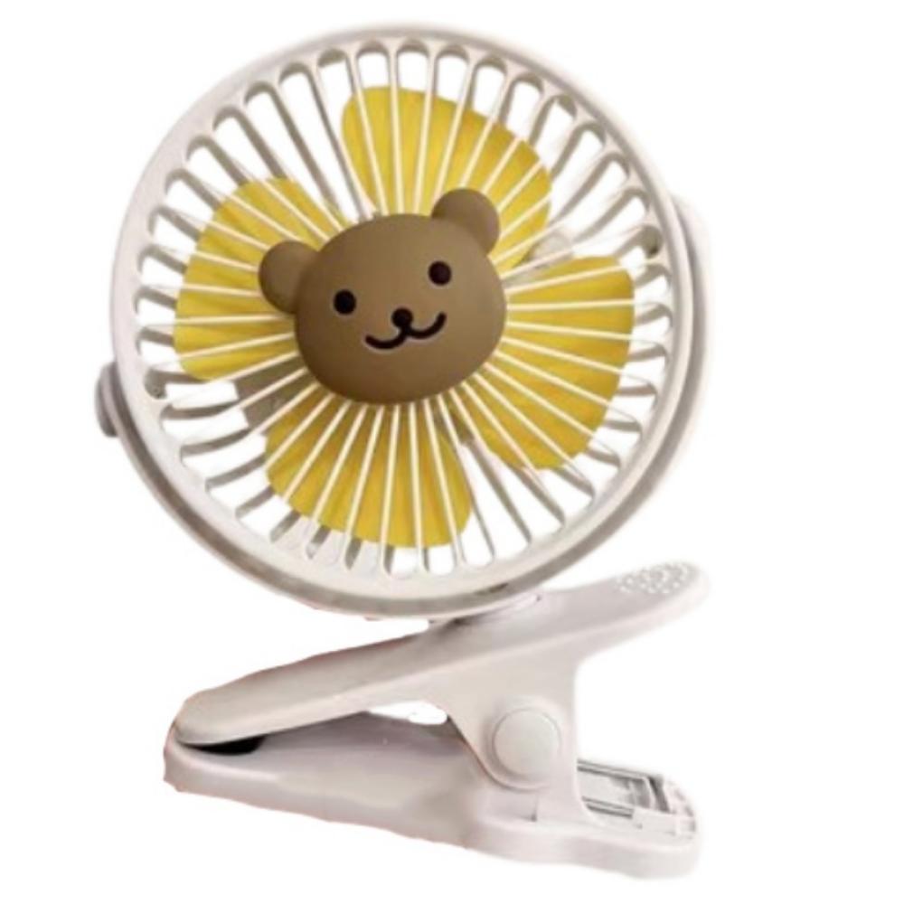 

Cartoon Baby s Cart Fan Portable Private Desk Fan Gift Small Clip on Fan Baby Stroller Yellow Bear