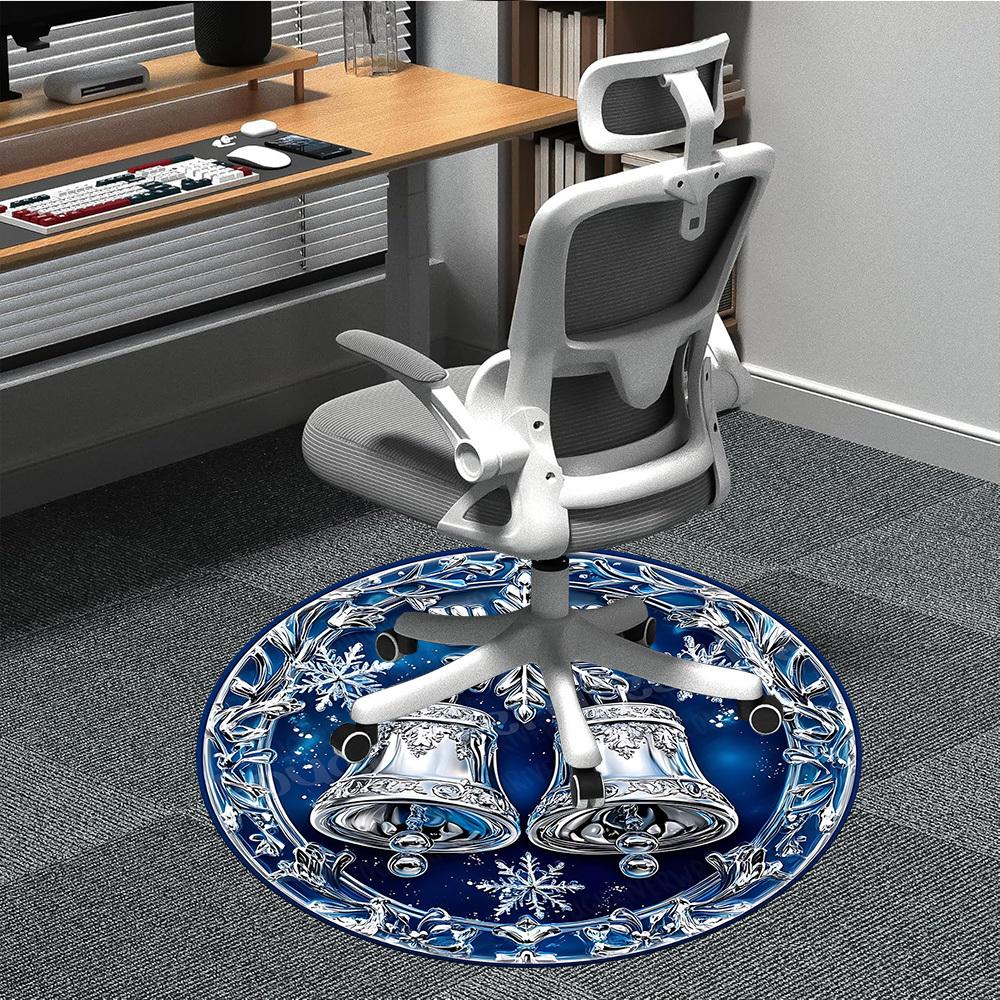 

1pc Christmas bells Chair Carpet for Office, Soft Comfortable Mat For Office, Living Room, Bedroom, Machine Washable Carpet yy251112114 80cm by 80cm