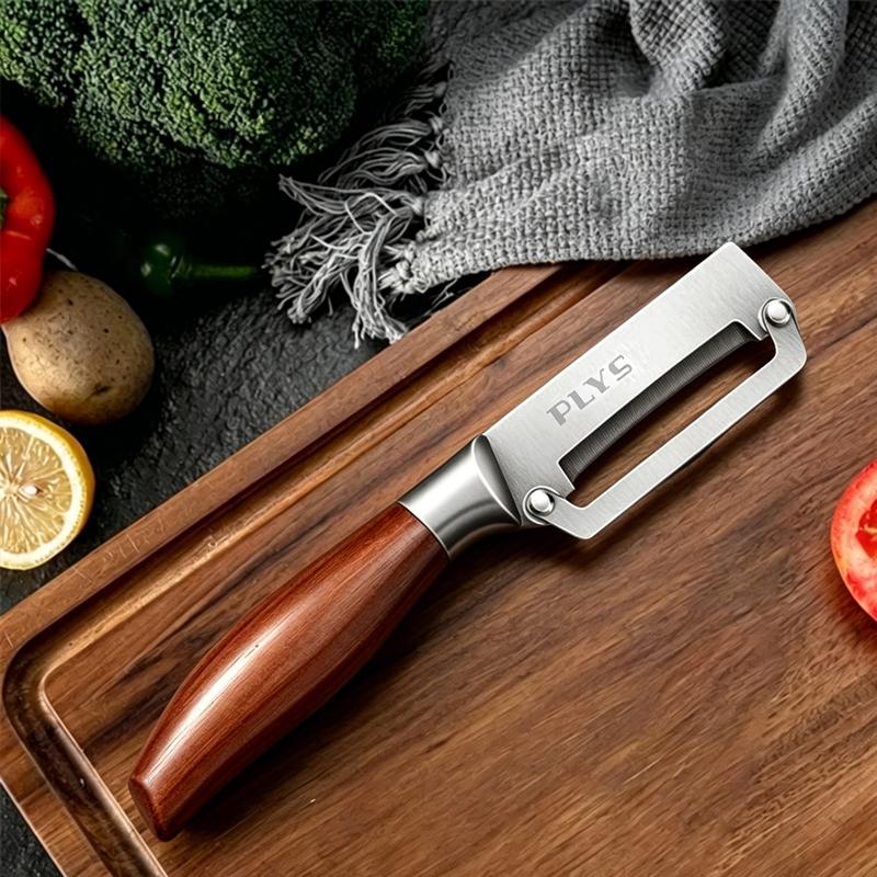 Stainless Steel Peeler Multi-Function Kitchen-Specific Peeler for Slicing Fruits and Vegetables with Wooden/ Steel Handle7