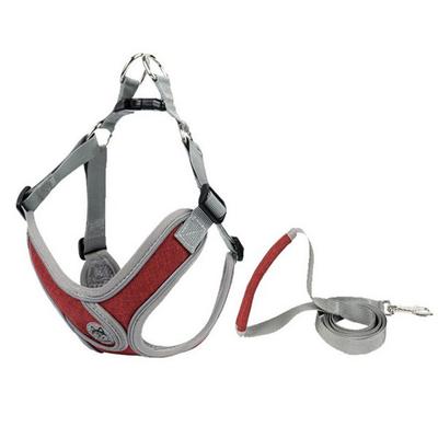 Small Dog Puppy Chest Chain Harness with Leash WI049DG, Red, -