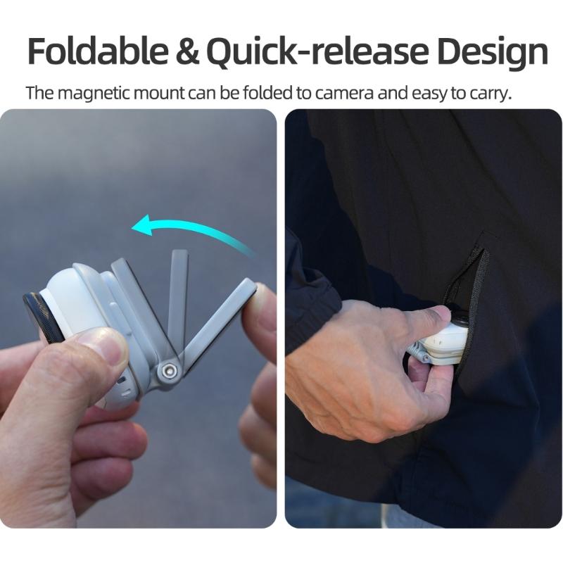 Magnetic Foldable Quick Release Mount For GO Ultra Action Camera MultiScene Shoot Portable Design Travel Friendly
