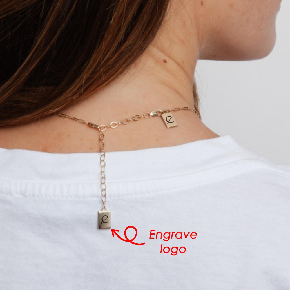 e-Manco Custom Tags Stainless Steel Charms for Necklace Bracelets 6 Sizes to Choose