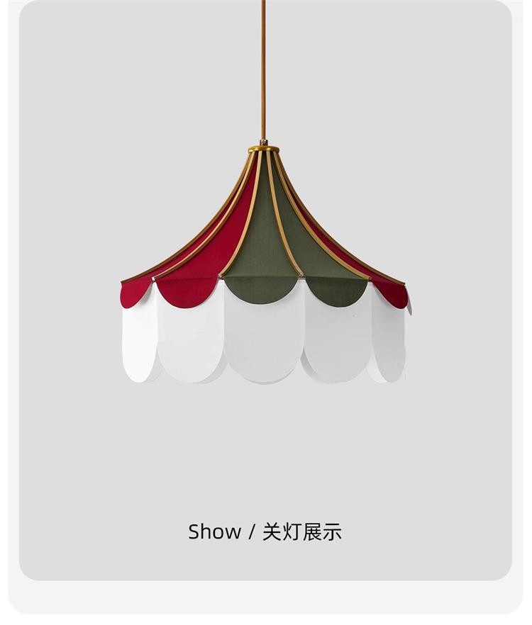 Modern minimalist indoor LED pendant light, bedroom study, children's room decoration light, colorful fabric restaurant light