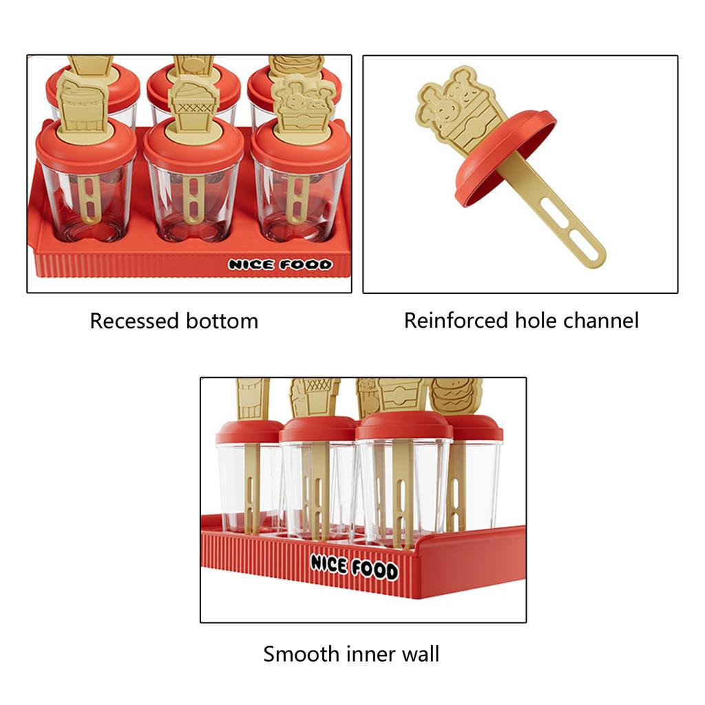 Plastic Popsicles Maker Easy To Use Ice Cream Molds Kitchen Hand-Making Supplies Easy Release Suitable for Parties