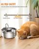 3L Stainless Steel Faucet Cat Fountain Visible Water Level Cats Water Fountain Ultra Quiet Pump Automatic Pet Fountain Bowl