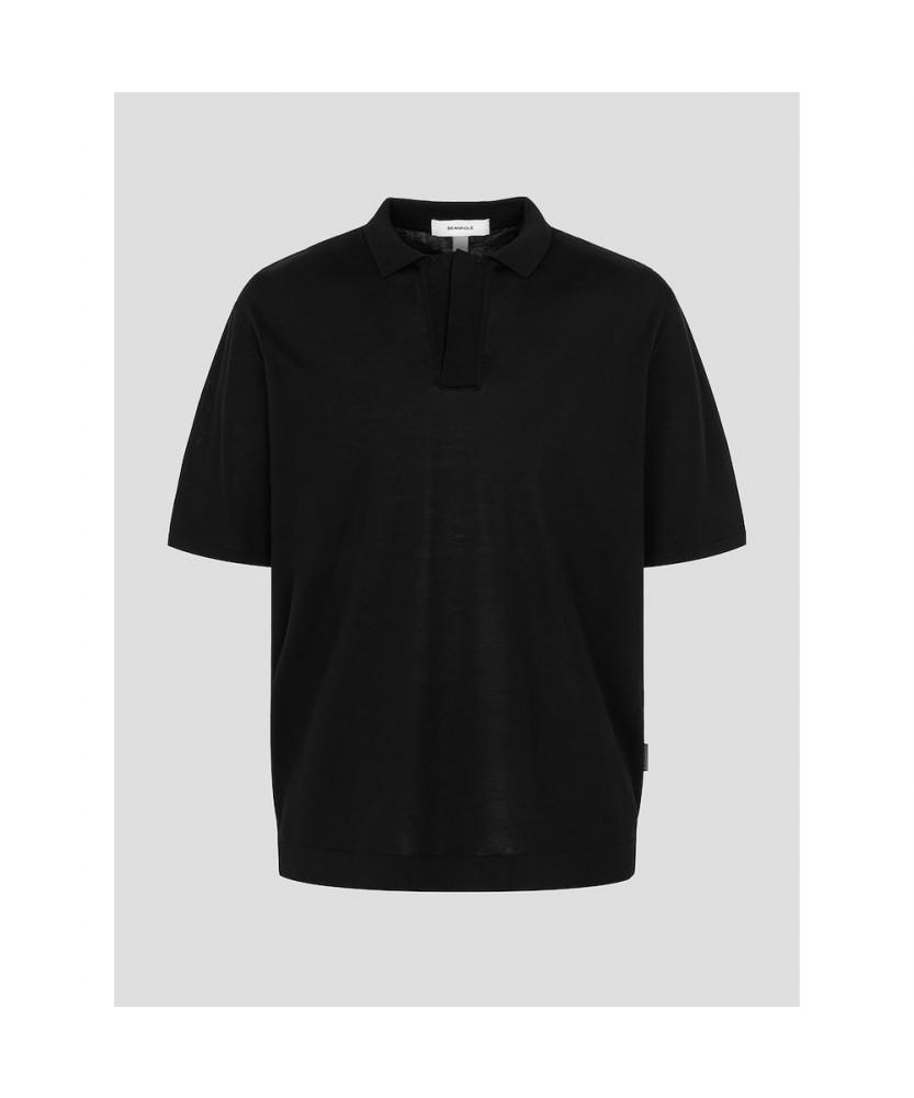 Binpolmen Gentle Tech Collar Neck Knit - Black