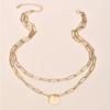 Vintage Round Charm Layered Necklace Women'S Jewelry Layered Accessories For Girls Clothing Aesthetic Gifts Fashion Pendant