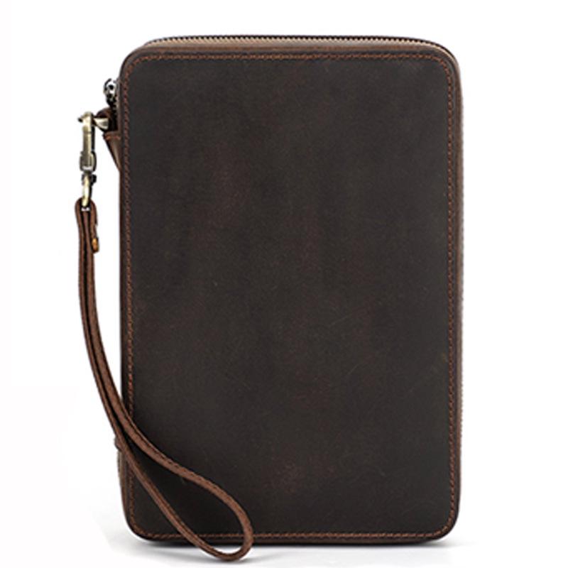 

Коробка для ремешков для часов из кожи Crazy Horse ручной работы в стиле ретро на 12 слотов кофейный