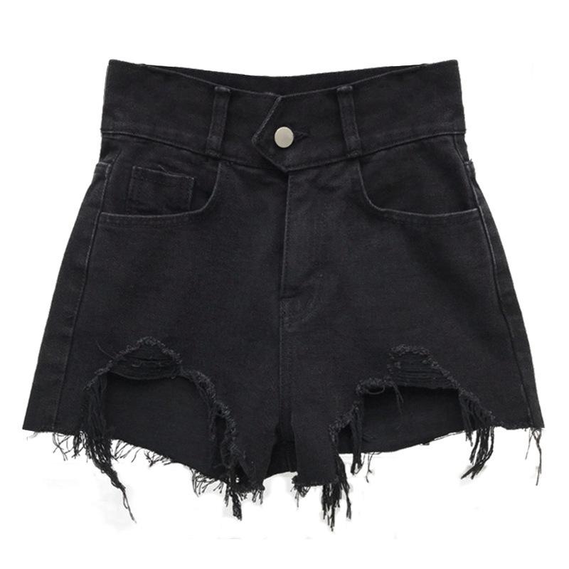 Korean High Waist Distressed Denim Shorts for Women