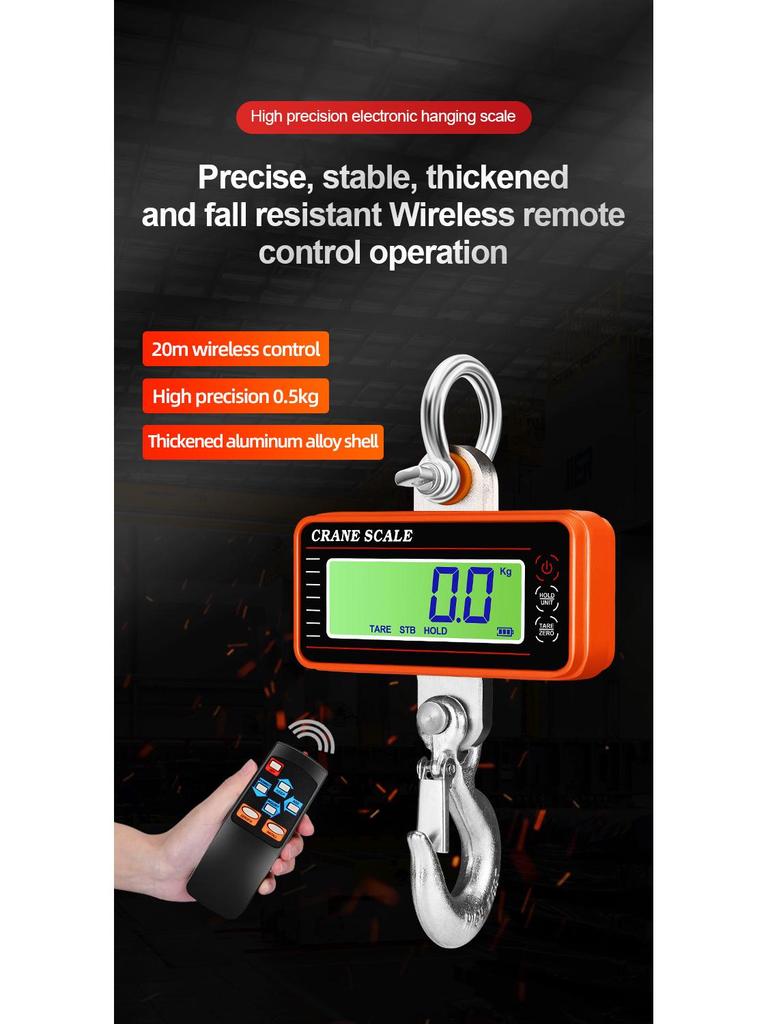 1.5 Ton Electronic Crane Scale | Handheld OCS Hook with Direct Reading Display