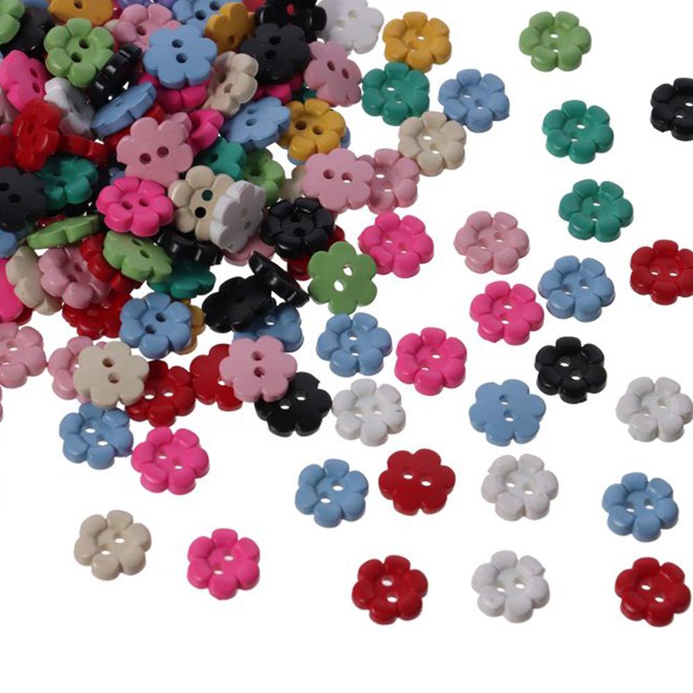 Multicolour Resin Flower Buttons Plastic Flower Buttons Sewing  Handmade Crafts Lovers