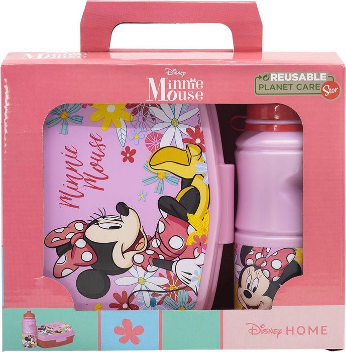 Set bouteille et boîte à sandwich - Disney - Minnie - 380 ml - Plastique alimentaire - Antidérapant