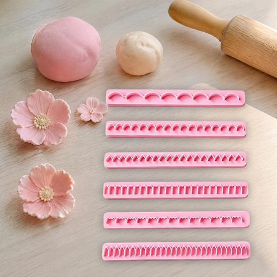 Handmade Craft Supplies 6Pcs Polymer Clay Flower Petal Cutter, 6 Shapes 3D Making Easy Clean Molds Tool, Plastic Crafting Tools for DIY Lovers