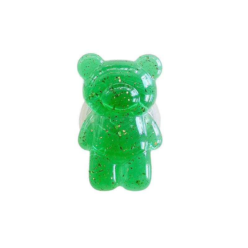 Transparent Bear Mobile Phone Airbag Bracket Gold Foil Back Sticker Creative Desktop Bracket Stable